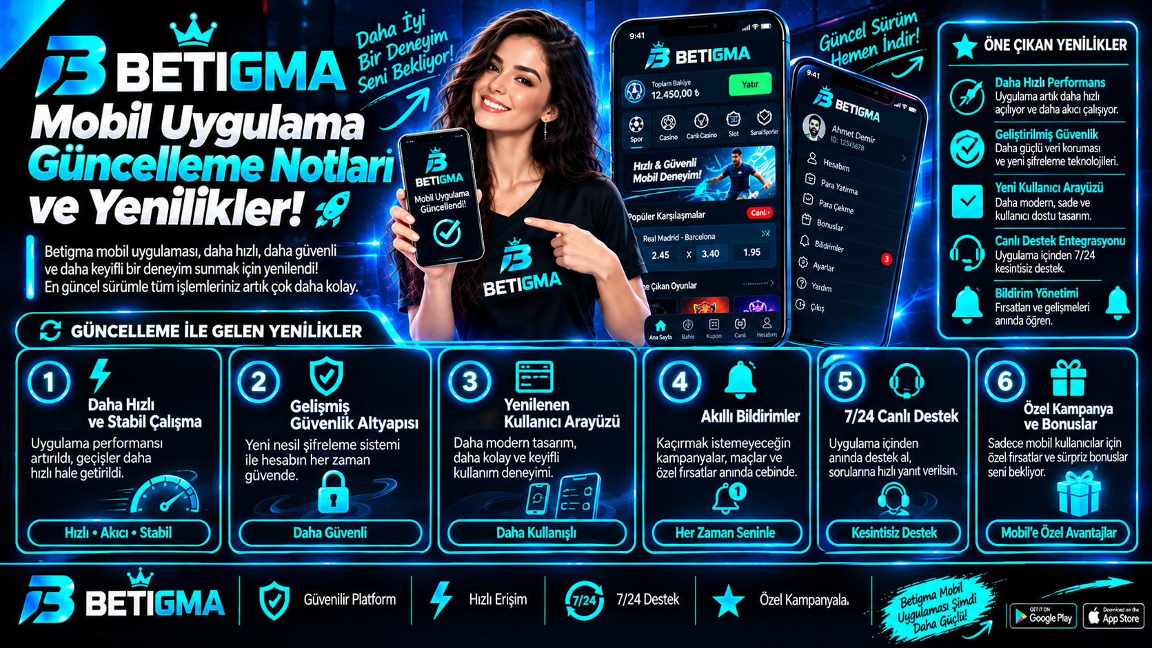 Betigma Mobil Uygulama Yenilikleri