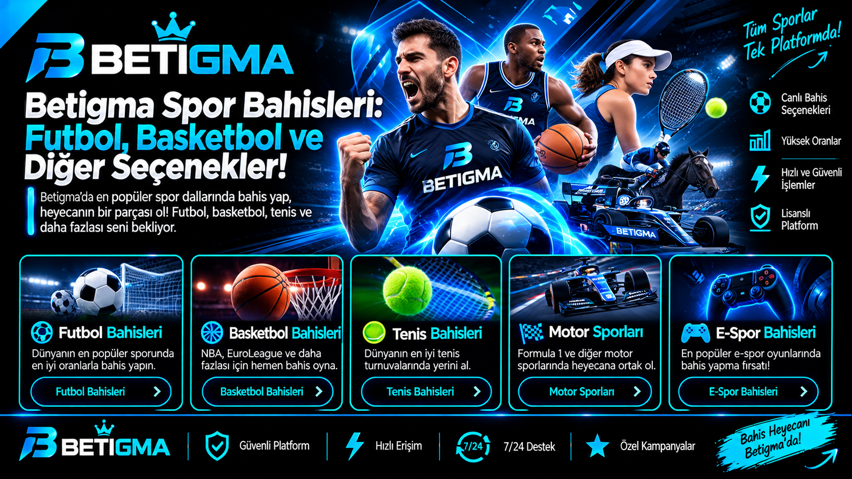 Betigma Spor Bahisleri Futbol , Basketbol ve diğerleri